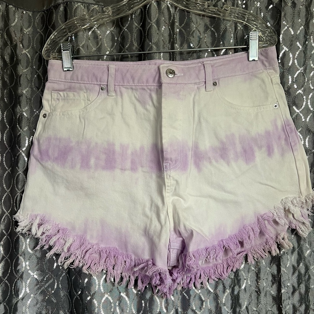 Wild fable purple and white tie dye denim shorts size 12